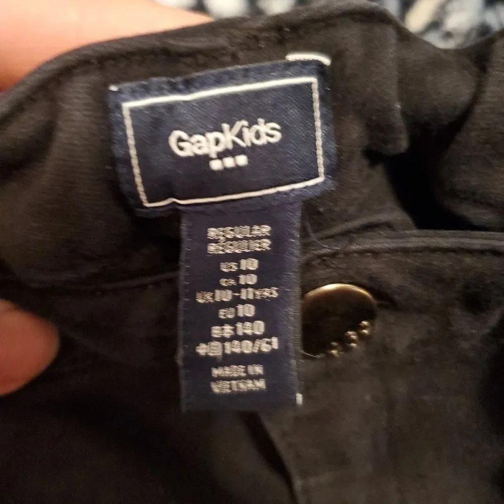 Gap kids black pants 10 adjustable waist